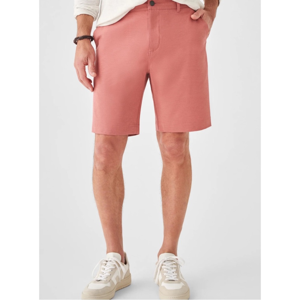 FAHERTY | All Day 4-Way Stretch Shorts 9" in Sunrose, Size 33